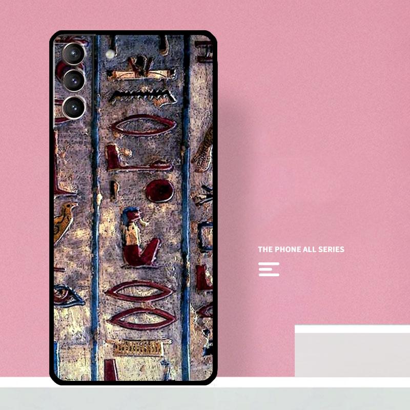 Egyptian Hieroglyphics Symbols Phone Case For Samsung Galaxy S25 S26 Ultra S20 S21 S22 S23 S24 Plus S10 S25 FE Cover Coque