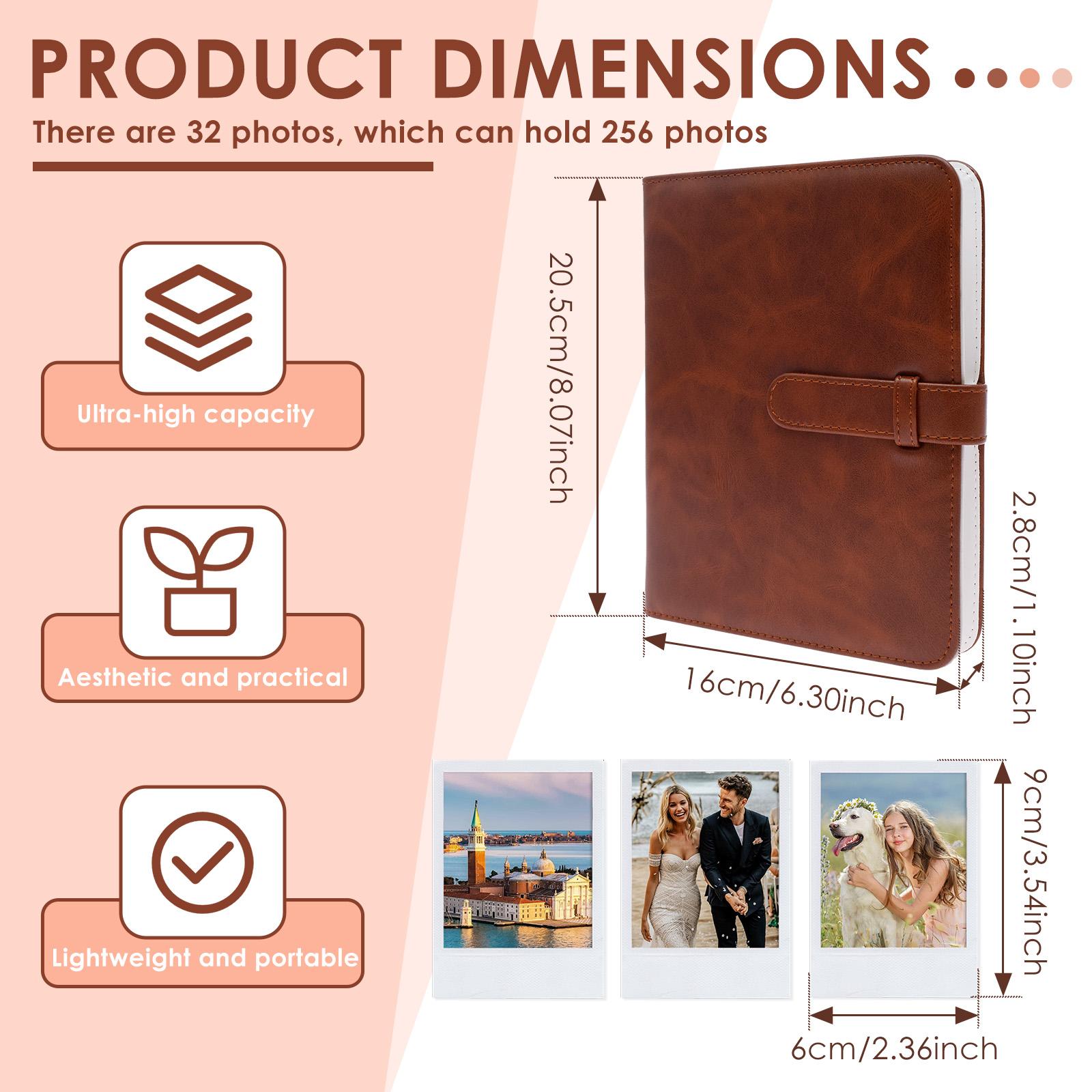 

256 Pockets Mini Photo Album PU Leather Cover Photo Album Book Portable Large Capacity Wallet Photo Book Binder Photocard Holder
