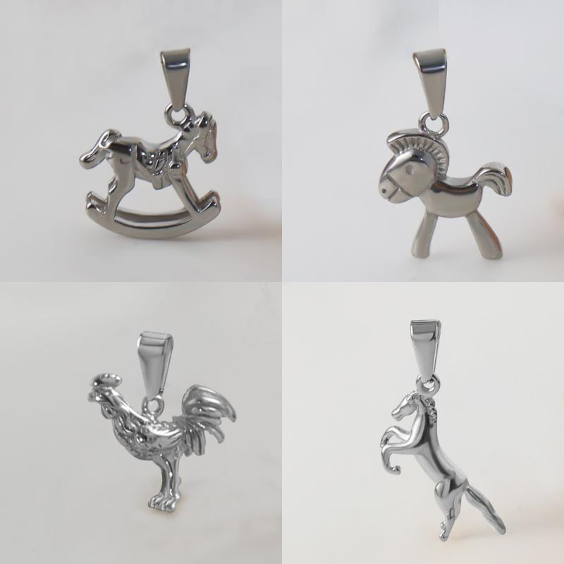 Stainless Steel Unicorn Tiger Horse Pendant For Diy Personalized Animal Necklace Bracelet Charms Jewelry Making Accessories