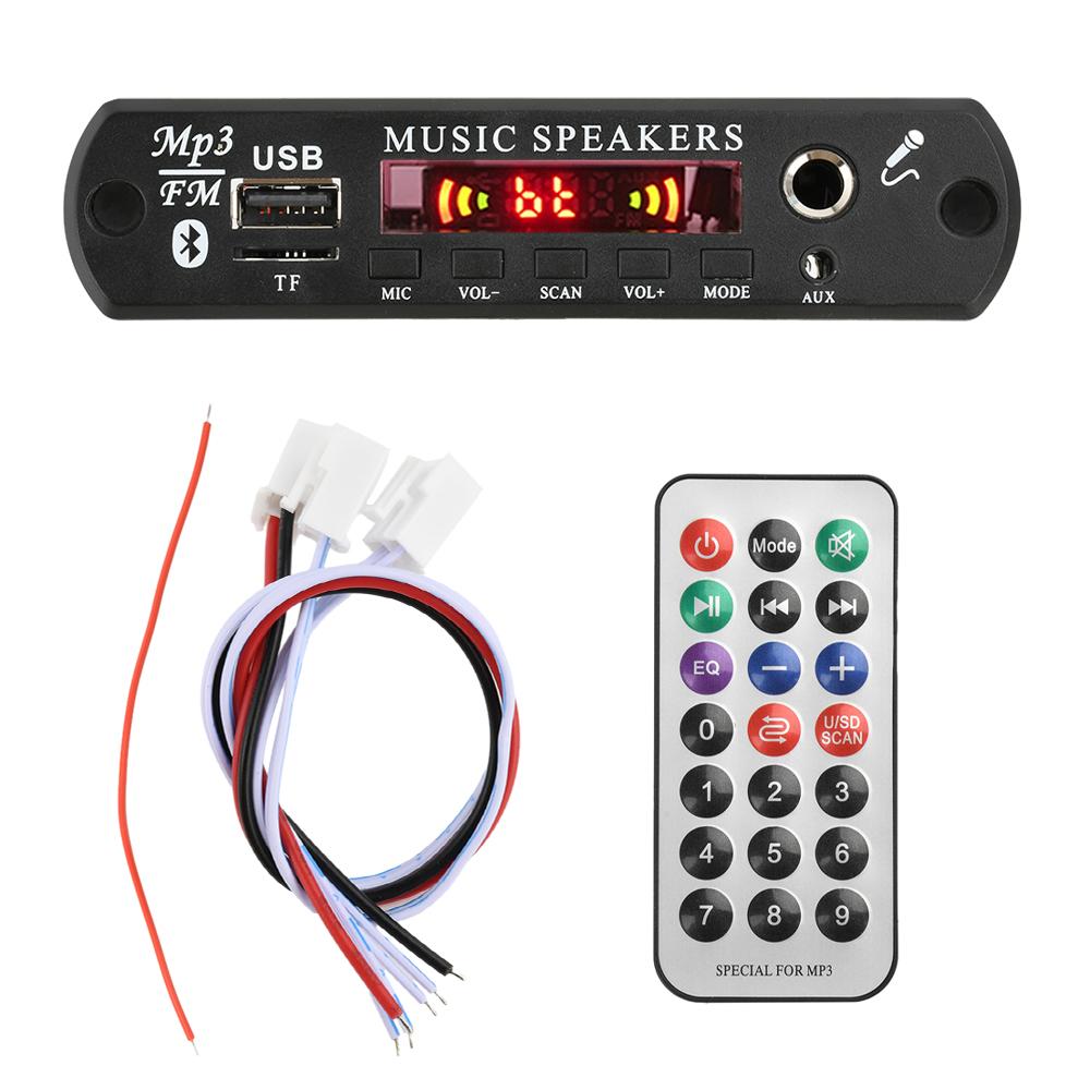 80W+80W Bluetooth MP3 Decoder Board Music Player Module DC 6-24V Car Music Player Module Lossless Audio USB AUX TF Radio