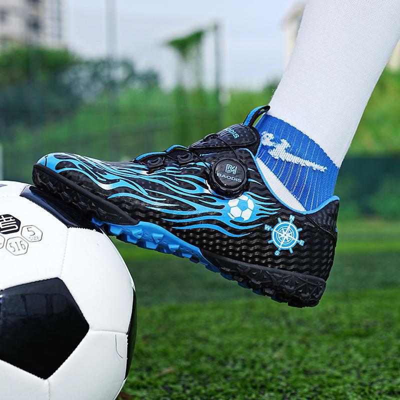 

Children s football shoes, primary and secondary school students, grass rotating buckle, men s and women s low-top broken nails, flat-bottomed shoes 28
