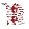 PVC Scary Footprint Decals Halloween Horror Stickers, with Spooky Handprints Footprints Printed, Self-adhesive Skeleton Wall Art Decals, for Party And