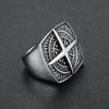 Personalized Stainless Steel Cross Ring For Men Vintage Mariner Compass Finger Ring Jewelry Viking Accessories DropShhipping