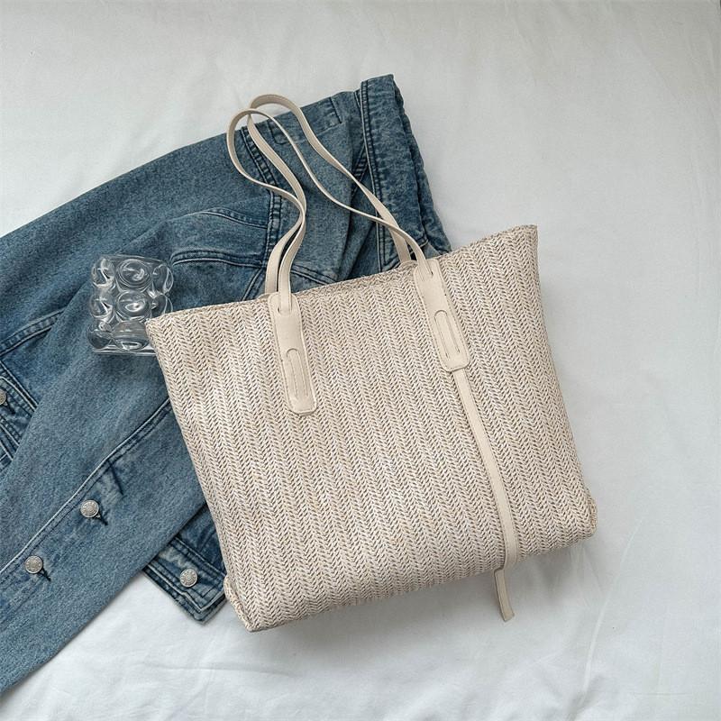 Летняя новая модная сумка через плечо 2023 года Уличный тренд Плетеная сумка-тоут Большая вместительная сумка