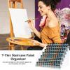 Durable Paint Organizers Stand Artist Paint Storage Solution 7 Layer Acrylic Rack and Brush Organizers for Studio Top Sale