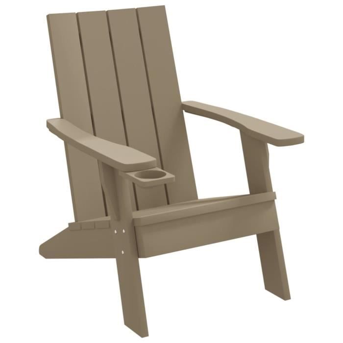 VidaXL Chaise de jardin Adirondack marron clair 75x88,5x89,5 cm PP 364175