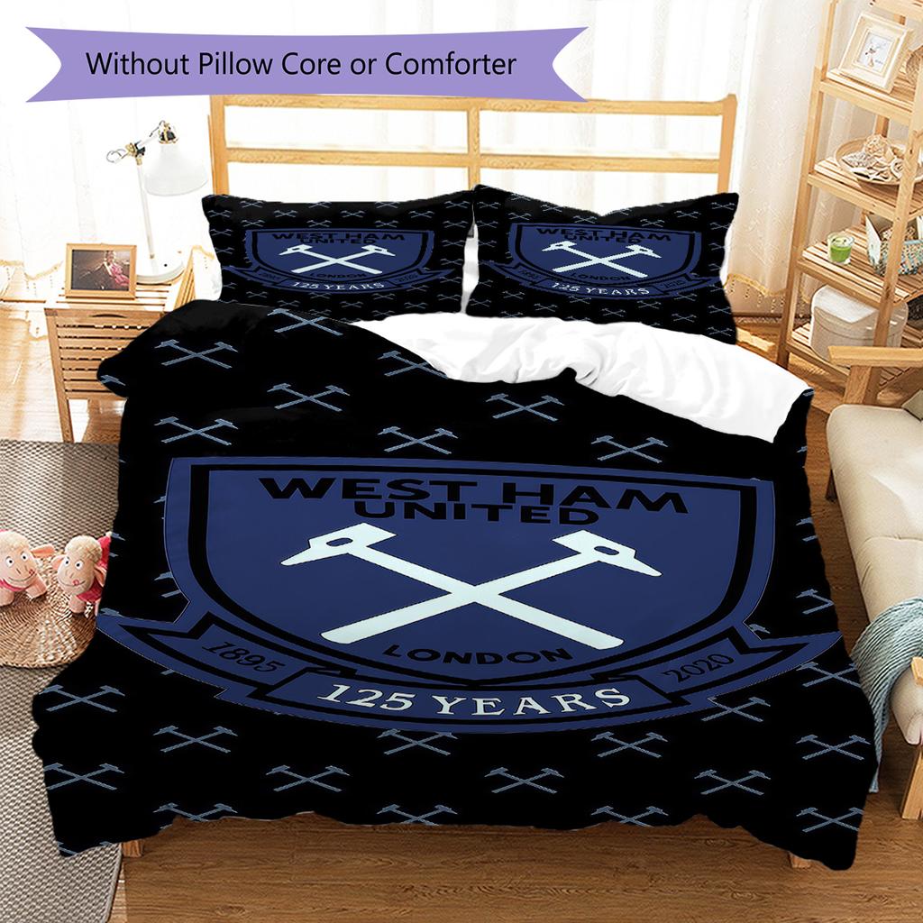 WHUFC Logo Bedding Quilt Set Quilt Cover Pillowcase Home Decoration Birthday Gift (1 * Duvet Cover + 2 * Pillowcase, Without Core)