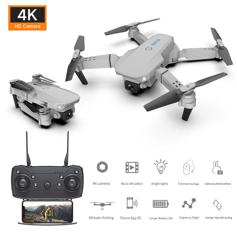 E88 Pro Mini RC Drohne 4K Dual HD Kamera Faltbarer Quadcopter Helikopter Spielzeug 3 Batterien Pack Jungen Geschenk