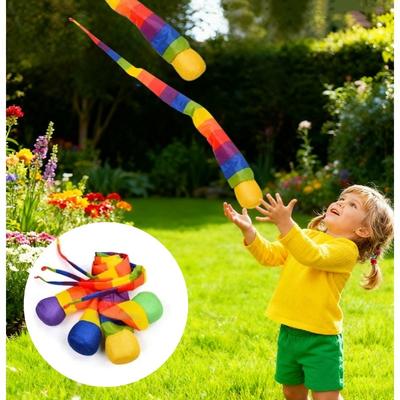 Meteor Ball Children Throwing Sandbags Colorful Ribbon Soft Wind Resistance Ball Sensory Integration Training Equipment Outdoor