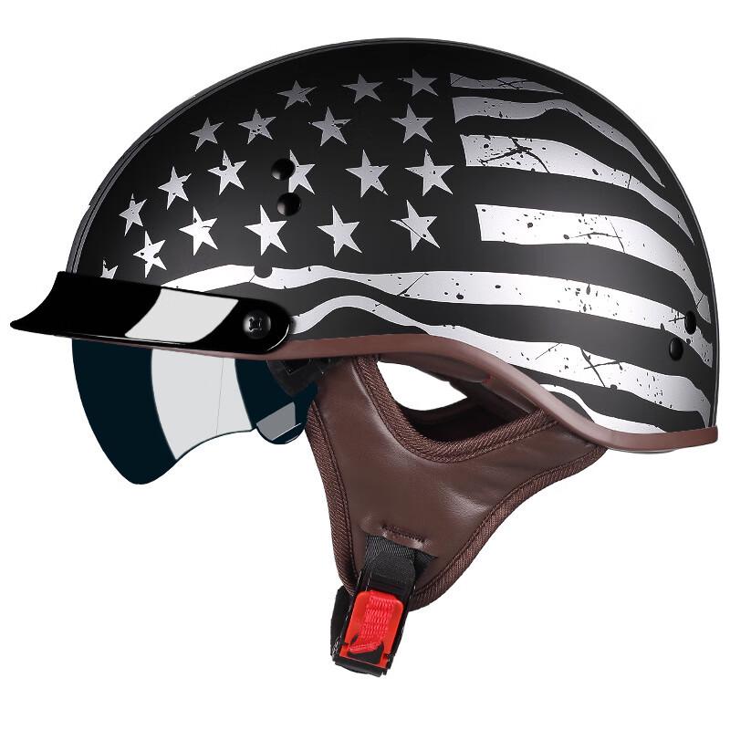 Lishi Vintage Cruiser Half Motorcycle Helmet M-2XL