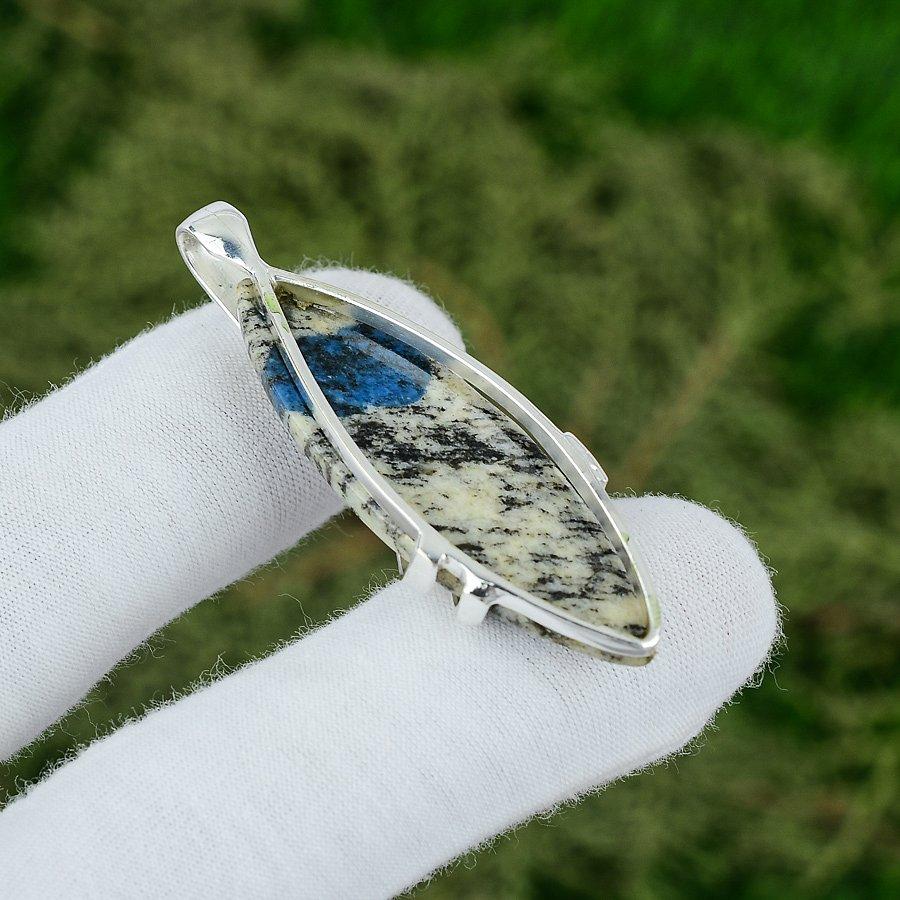 Marquise K2 Jasper Gemstone Bezel Daughter Trendy New Pendant Jewelry 925 Silver