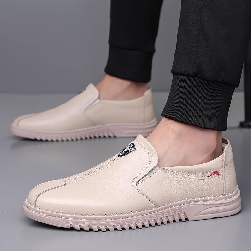 Fashion 2025 Summer Autumn Soft-soled Men's Leather Shoes Business Casual Fashion Big Size Loafers Male Solid Color Driving Shoes Man