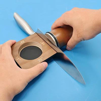 4-Angle Rolling Knife Sharpener 15/18/20/22° Roller Sharpeners Magnet Wooden Base Diamond Grinder Set Woodwork Sharpening System