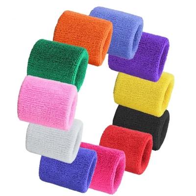 1PCS2 PCS Unisex Cotton Wristband Terry Cloth Cotton Sweatband Sports Wrist Tennis Yoga Sports Sweat Absorbent Wristband Latest 8x8cm