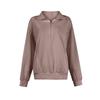 Women's Fashion Solid Color Zipper Lapel Solid Color Casual  Sweatshirt Top