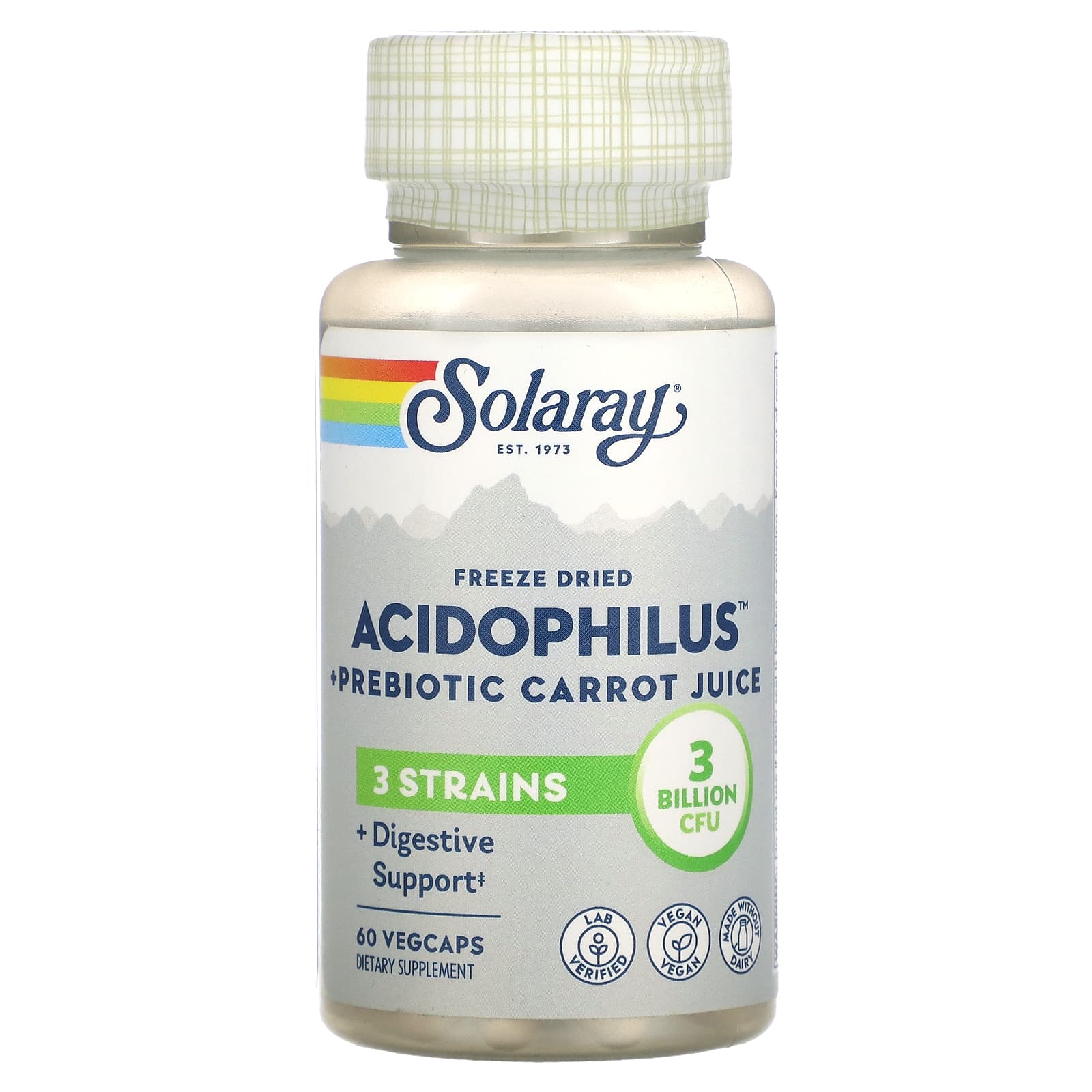 

Freeze-Dried Acidophilus + Prebiotic Carrot Juice, 3 Billion CFU, 60 Veggie Caps