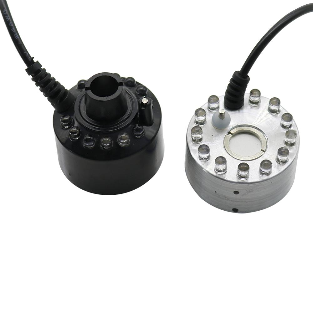 12 LED Lamp Beads Atomizer Aquarium Fish Tank Misting Maker Incubator Humidifier Indoor Rockery Landscaping Colorful Light