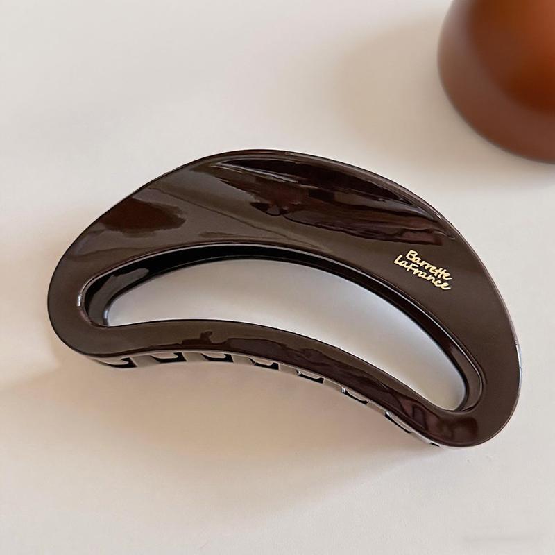 Korean New Semi-Circle Solid Color Large Hair Clip High-Quality Vintage Versatile Shark Clip Hair Accessory