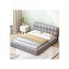 Lit Rembourré 140 X 200 Cm, Lit Junior Sommier À Lattes En Lin Gris (matelas Non Inclus)