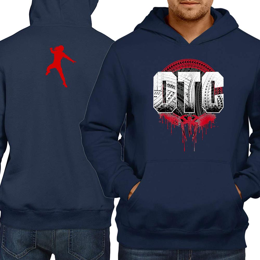 

2025 Autumn/Winter New Famous Fighter Roman Reigns Men s Black & Navy Blue Hoodie Street Sports Jersey Casual M