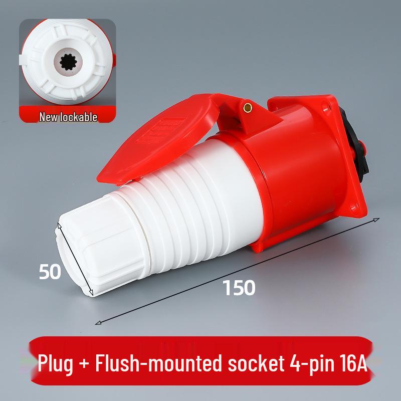 3/4/5 Pin Waterproof Aviation Connector, 32A, Three-Phase, Male & Female, Non-Explosion-Proof