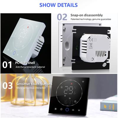 Smart Thermostat LED Multi Color Screen High Accuracy Voice Control Programmable WiFi Thermostat