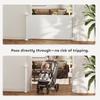 Stair Safety Gate Extendable 0-136cm 87 Cm High Door Safety Gate for Pets 142 X 10 X 87 Cm White