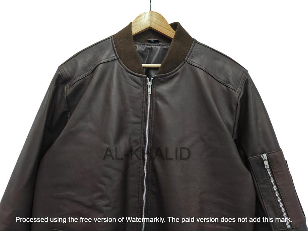 Genuine Men's Jacket Brown Leather Handmade Lambskin Stylish Soft Motorcycle