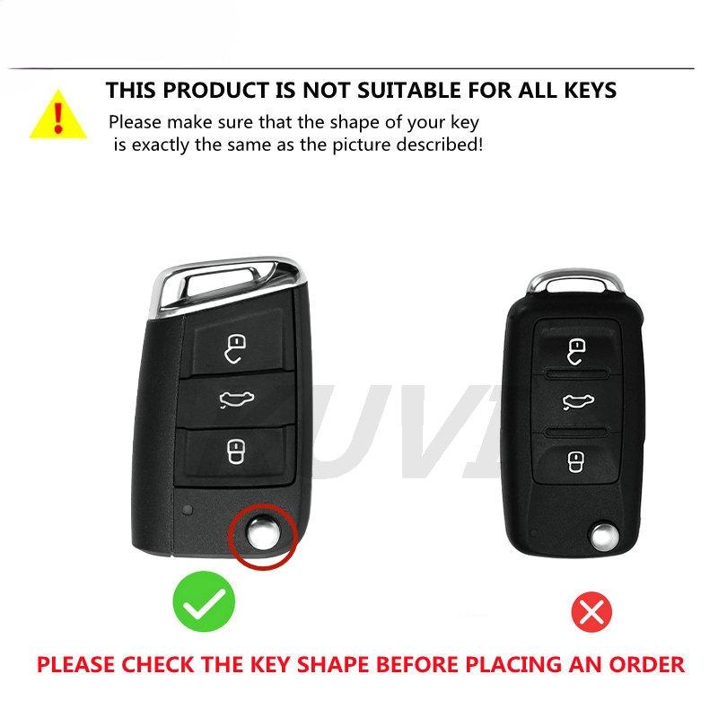Per Volkswagen VW Polo Golf7 MK7 Tiguan per Skoda Octavia Kodiaq Karoq per Seat Ateca Custodia per Chiave Auto Copertura Borsa Portachiavi Protettore