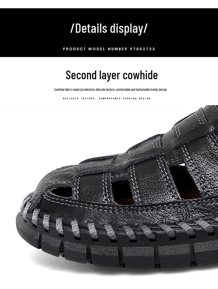 2025 Retro Übergröße Herren Strandsandalen: Sommer Slipper Hollow Casual Pantoletten