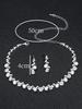 4 Pieces of Women's European and American Fashionable Pearl Necklaces, Earrings, Bracelets, 4 Sets of Wedding and Party Jewelry
