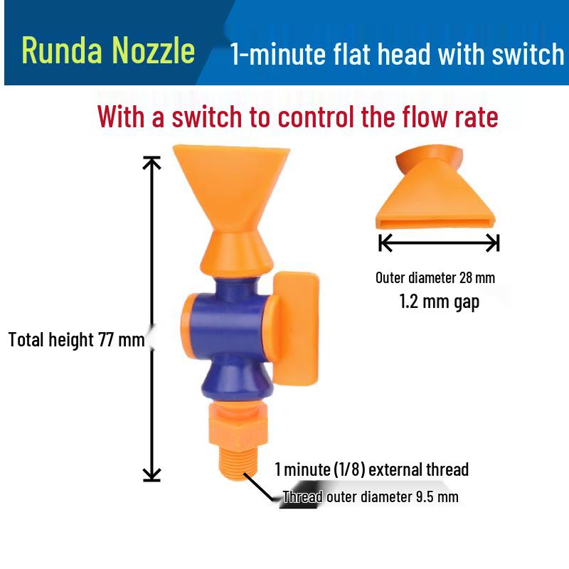 Low Pressure Fan-Shaped Air Knife Nozzle - Flat Jet Liquid Spray Head