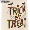 WTEMPO Halloween Canvas Bag Halloween Treat Bag Bat & Spider Web & TRICk OR TREAT Printed Bag Creative Soft Festival Handbag & Single-shoulder Bag