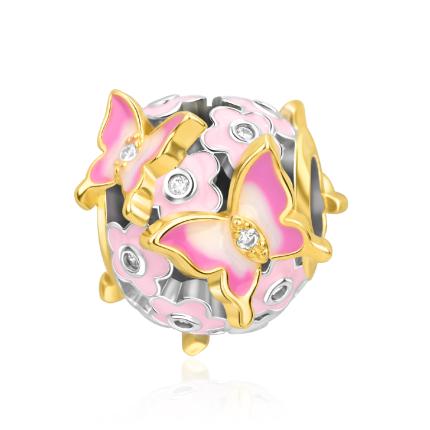 New copper Colorful Butterfly Dragonfly Flower Charm Compatible With Authentic Pendant Bracelets Necklaces Women Do It Yourself Fine Jewellery