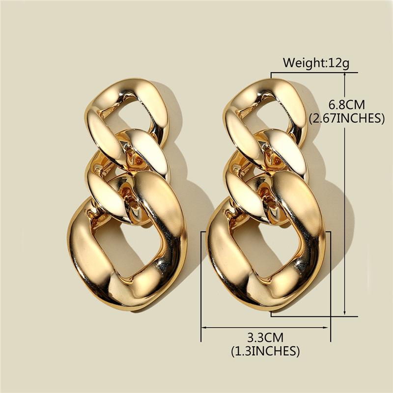 Retro Gold European & American Punk Style Women's Hoop Earrings