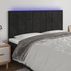 3122486 vidaXL LED Headboard Black 180x5x118-128 Cm Velvet