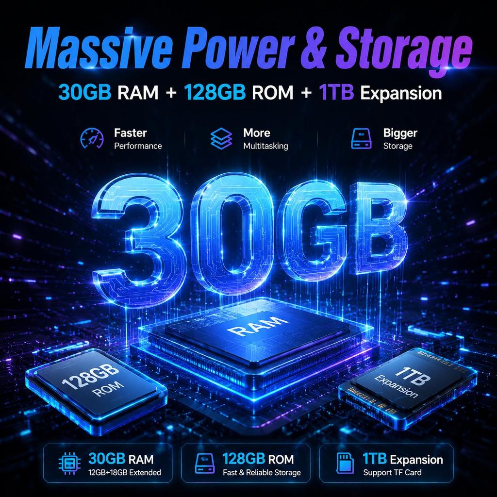 Tablet Android 16, 10,1 palce, 30 GB + 128 GB, Sada s klávesnicí, myší a stylusem, WiFi 6