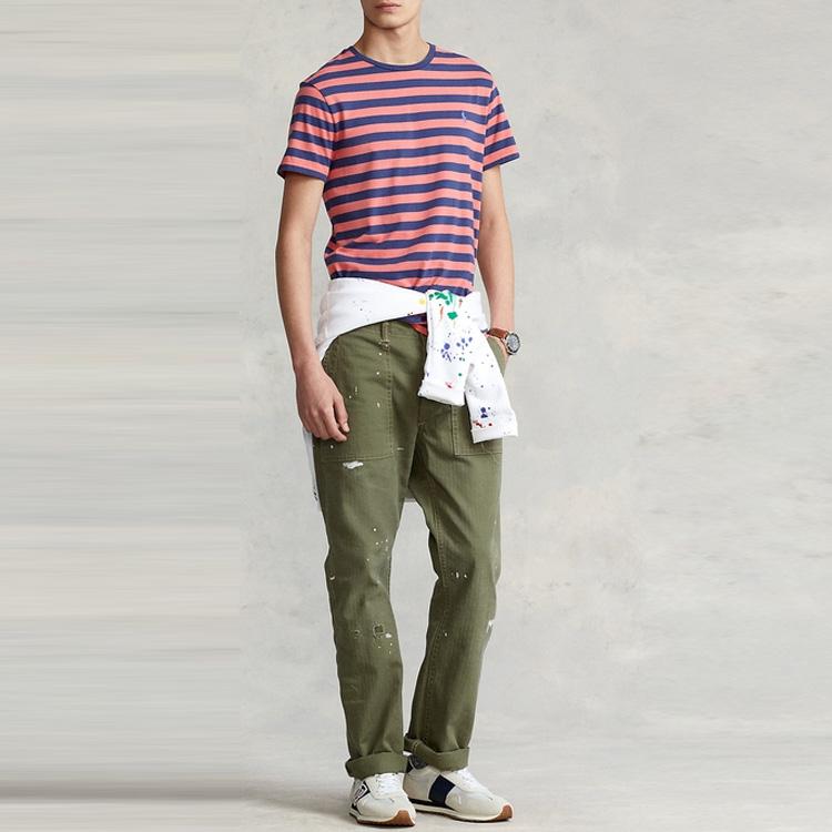 Polo Ralph Lauren Ss22 Striped Crew Neck Short Sleeve T-Shirt Men Tops Red MNPOTSH1N821153-600