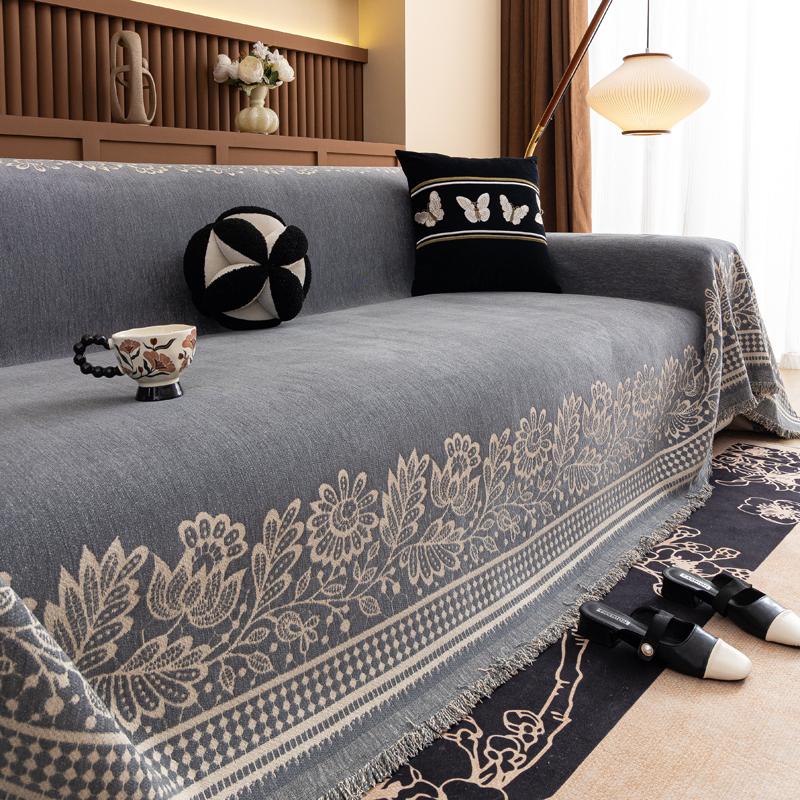 

Универсальное покрывало для дивана Четыре сезона Прямой ряд Покрывало для дивана Полотенце Цельное Полное Покрытие Чехол на подушку Тканевый чехол для лета 180*230cm серый