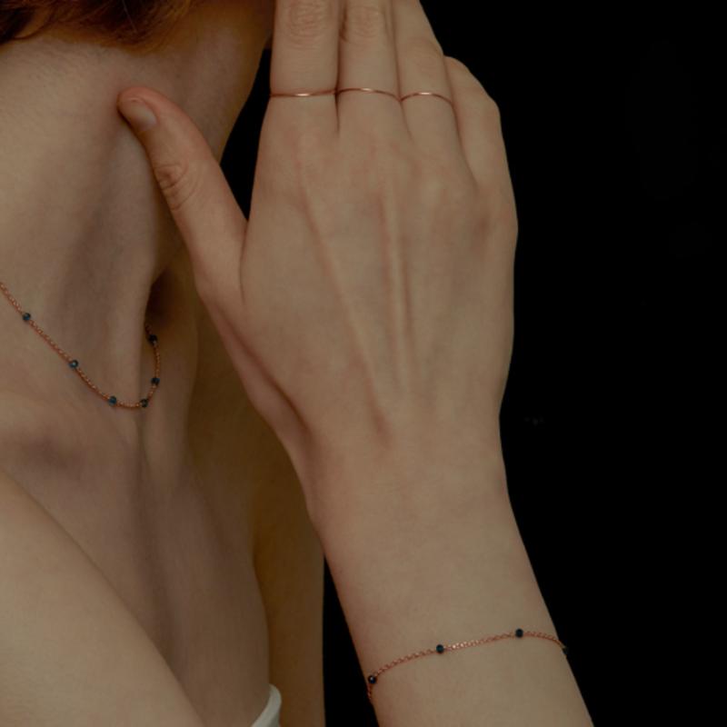 J.Gracelet Blau d Roségold Armband