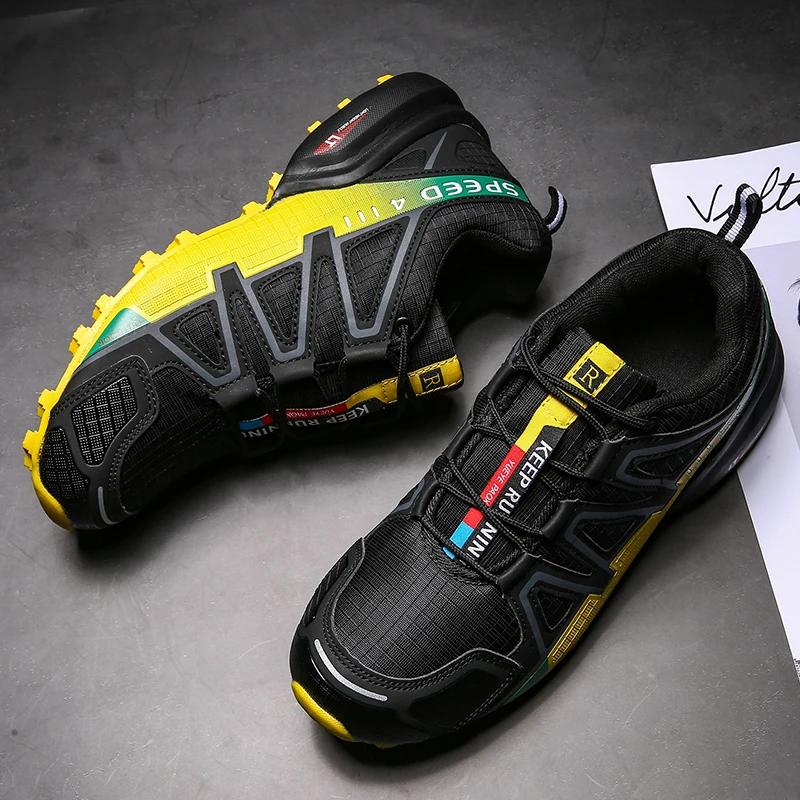 Men's Waterproof Hiking Shoes Outdoor Training Shoes Lace Up Anti Slip Climbing Shoes Wear-resistant Hunting Climbing Sneakers