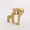 Creative Resin Dog Statue Nordic Style Funny Men and Dog Figurine Home Decoration Cute Interactive Figurine Living Room Decor