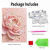 Handmade Framed Pearl Bead Painting Kit Elegant Pink Peony Flower 3D Shiny Canvas Art Ready to Display Home Decor Gift Idea for Living Room