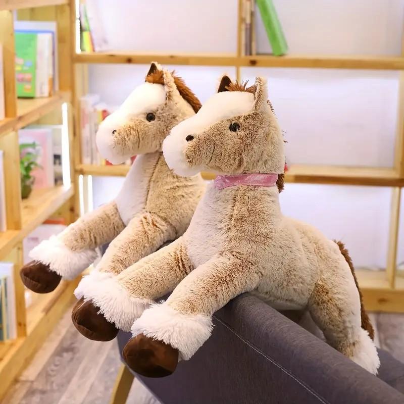 Großes Pferd Stofftier für Jungen Großes Pferd Plüschtier für Mädchen Reitbares Kuscheltier Pony für Kind Stoffpony Plüschkissen