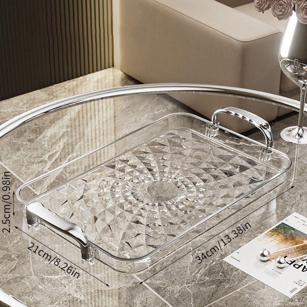Clear Dessert Fruit Tray Large Capacity Jewelry Tray New Snack Plate  Home Kitchen Organizer
