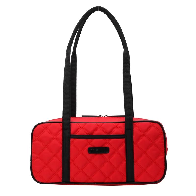 

Повседневные сумки через плечо с твердым внутренним пространством для женщин, мягкие нейлоновые сумки на молнии, строчка