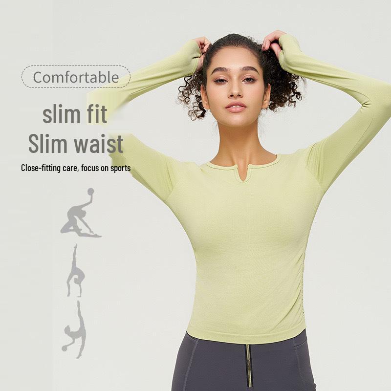 

2024 Cooli Seamless Nude Feeling Women s High-Elastic Autumn/Winter Yoga Top - Slimming, Body-Shaping Sportswear Large (110-130 lbs)