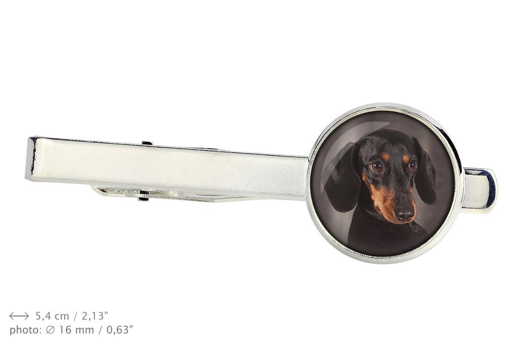 Dachshund Smooth-haired, Wiener dog, Badger dog - cufflinks and tie with your photo, a suit decoration, men's jewelry from the Art-Dog brand.