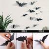 24 Halloween Bat Decoration Door Frames, Hollow Bat Wall Decoration, Paper Bat Wall Sticker, Halloween Party Interior Supplies