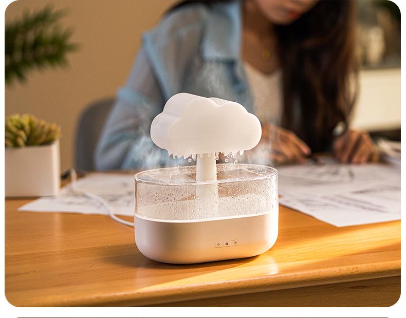 USB Rain Cloud Humidifier: Aromatherapy Diffuser with Seven-Color LED for Home and Bedroom